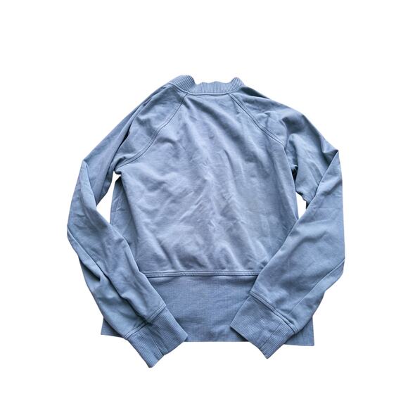 Athleta EastBound V-Neck Pullover Sweatshirt Teal Small Lightweight Layer Lounge - Picture 6 of 10